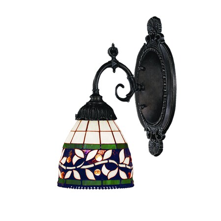Elk Lighting Mix-N-Match 1-Lght Wall Lmp in Tiffany Brnz with Tiffany Style Glass 071-TB-13